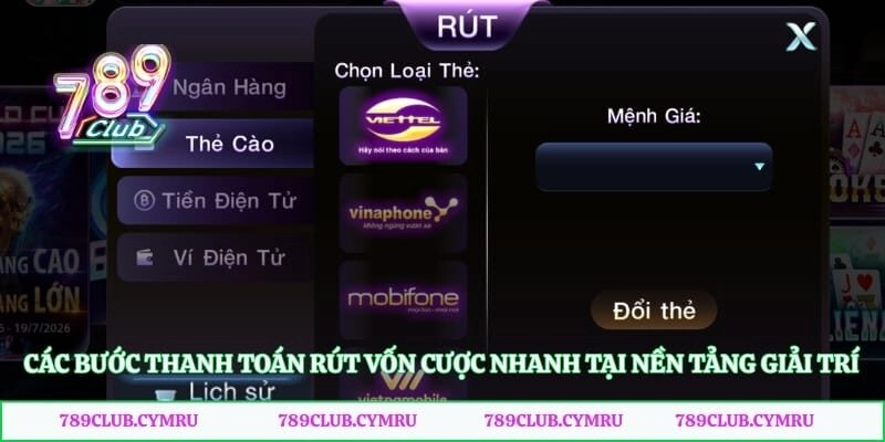 Các bước thanh toán rút vốn cược nhanh tại nền tảng giải trí